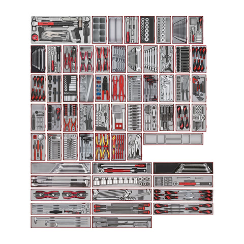 993 Piece Tool Set in 63 TT Tool Control Trays, No Chest or Cabinet
