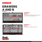 Teng Tools TKS26B1033T 1033 piece 26in black Mega Master tool kit, drawers A and B