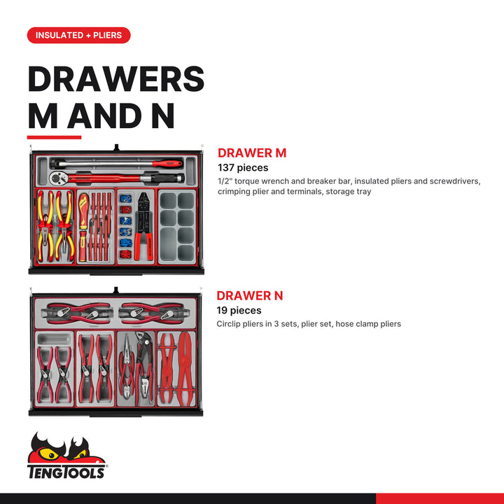 Drawers M + N