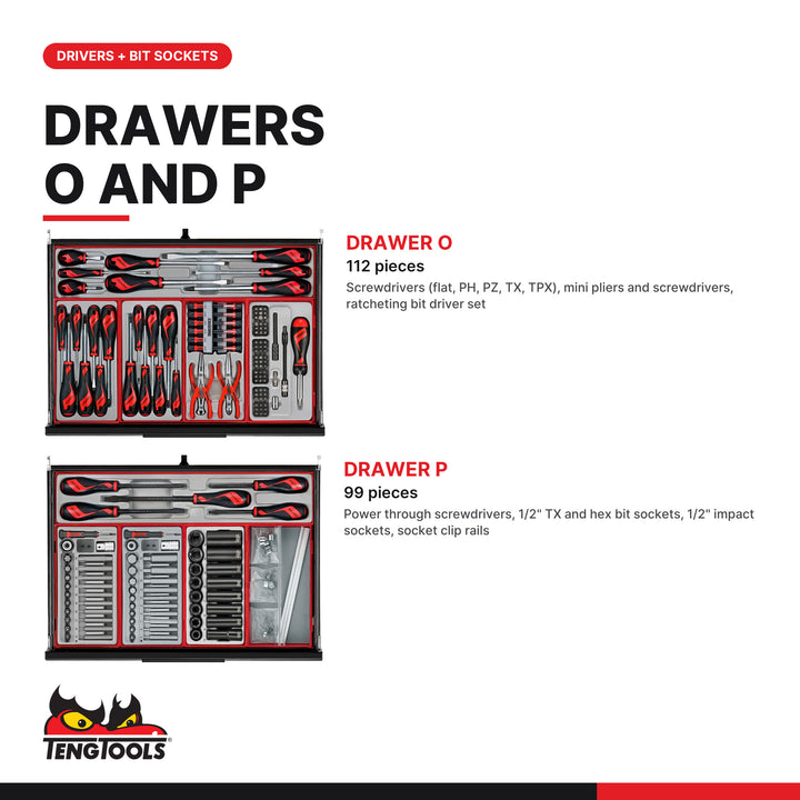 Drawers O + P