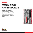 Teng Tools TKS26B1033T 1033 piece 26in black Mega Master tool kit, organised in the TengTools Tool Control System