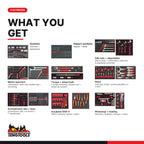 Teng Tools TKS531133F-TOOLS 1133 piece tool set in 33 EVA foam inserts, what you get: tools by type