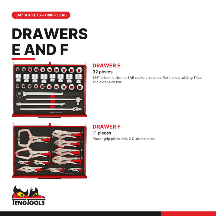 Drawers E + F