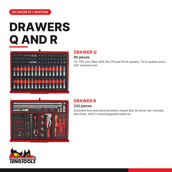 Drawers Q + R