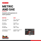 Teng Tools TKS53R1133F 1133 piece 53in red tool chest and cabinet kit, metric and SAE socket and spanner sizes