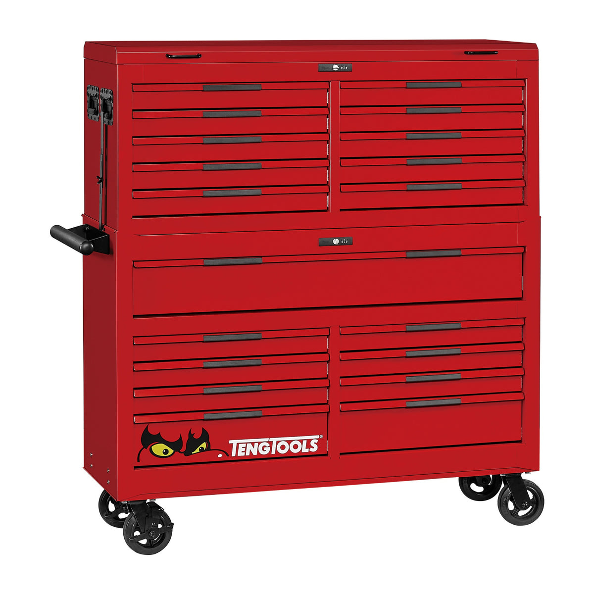 Teng Tools TKS53R1133F 1133 piece 53in red tool chest and cabinet kit, on a white background