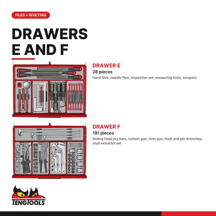Drawers E + F