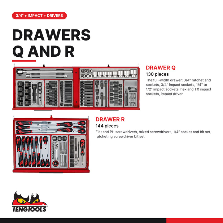 Drawers Q + R