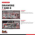 Teng Tools TKW37B1008T 1008 piece 37in black roller cabinet tool kit, drawers 7 and 8