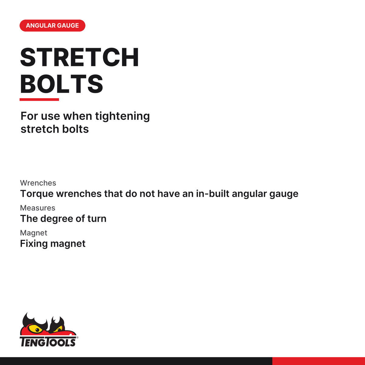 Teng Tools TQAG Angular Gauge, for use when tightening stretch bolts