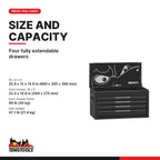 Teng Tools TST26B4 26 PRO35™ Tool Chest 4 Drawers Black, four fully extendable drawers