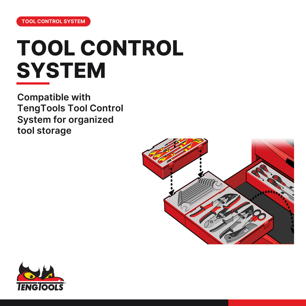 Teng Tools TSW26R6 26 Inch Wide 6 Drawer PRO35 Heavy Duty Red Roller, compatible with TengTools Tool Control System for