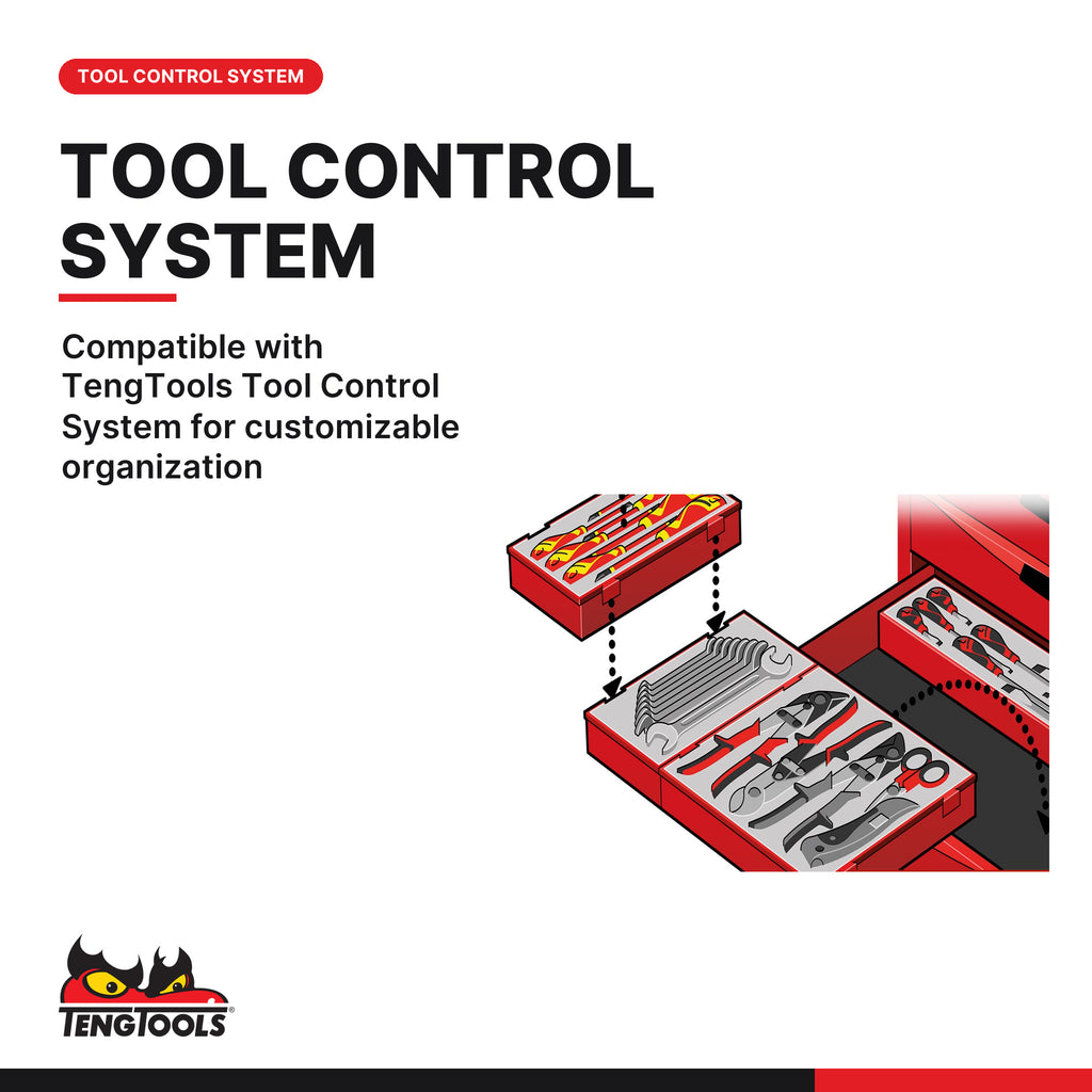 Teng Tools TSW53R9-US 53 PRO35™ Roller Cabinet 9 Drawers Red, compatible with TengTools Tool Control System for customizable
