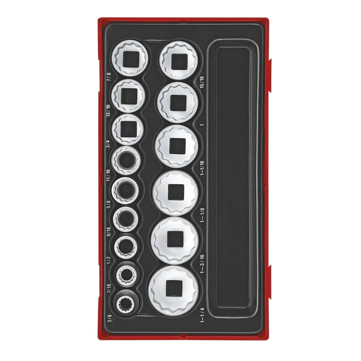 Teng Tools TT1215AF 1/2" Socket Set 12 pt AF TT1 15 Pieces on a white background