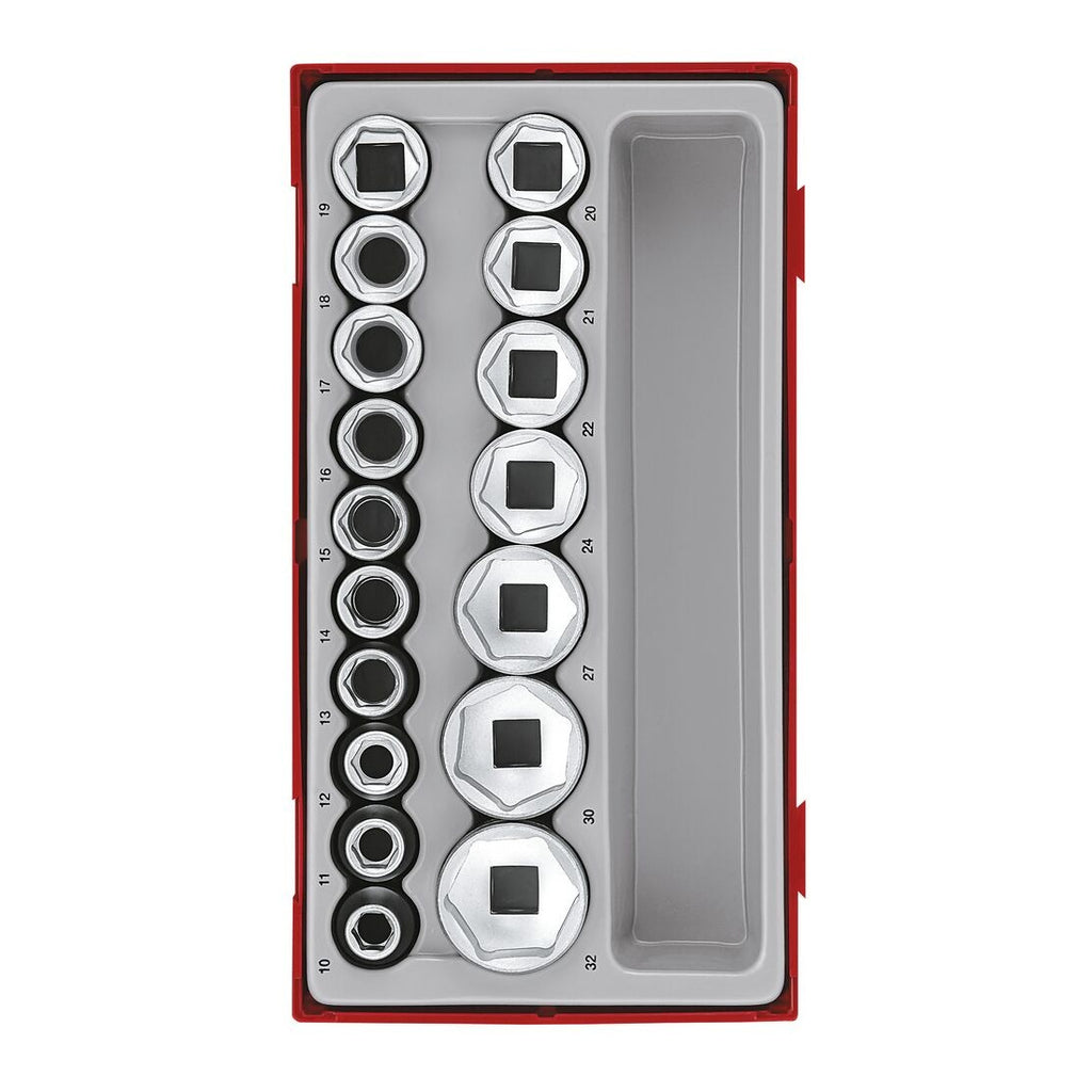 Teng Tools TT1217-6 1/2" Socket Set 6 pt TT1 17 Pieces on a white background