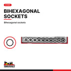 Teng Tools TT1218 1/2" Socket Set 12 pt TT1 17 Pieces, bihexagonal sockets
