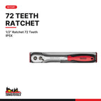 Teng Tools TT1218-6 1/2" Socket Set 6 pt TT1 17 Pieces, 1/2" ratchet 72 teeth ip5x