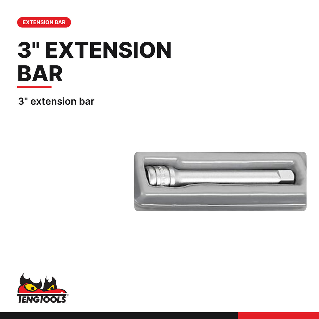 Teng Tools TT1448 48 Piece 1/4 Inch Drive 6 Point Shallow Socket & Bit, 3" extension bar