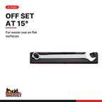 Teng Tools TT3592 Combination Spanner Set AF TT1 8 Pieces, for easier use on flat surfaces