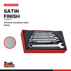 Teng Tools TT3592 Combination Spanner Set AF TT1 8 Pieces, chrome vanadium satin finish