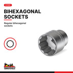 Teng Tools TT381912 3/8" Socket Set 12 pt TT1 19 Pieces, regular bihexagonal sockets