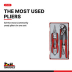 Teng Tools TT440 Plier Set Vinyl Grip TT1 4 Pieces, all the most commonly used pliers in one set