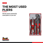Teng Tools TT440-T Plier Set TPR Grip TT1 4 Pieces, all the most commonly used pliers in one set