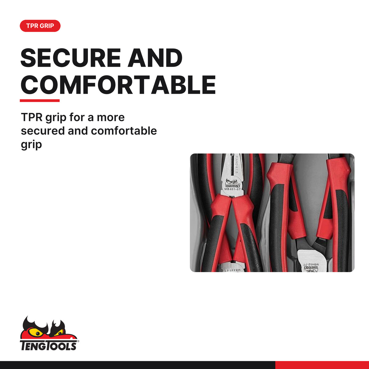 Teng Tools TT440-TQ Plier Set TPR Grip Q TT1 4 Pieces, tpr grip for a more secured and comfortable grip