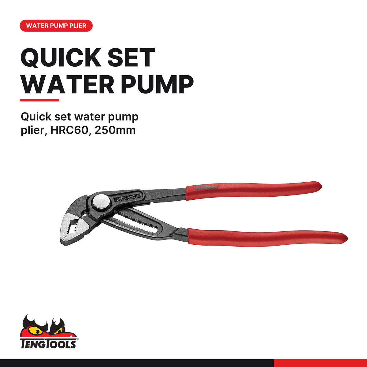 Teng Tools TT440Q Plier Set Vinyl Grip Q TT1 4 Pieces, quick set water pump plier, hrc60, 250mm