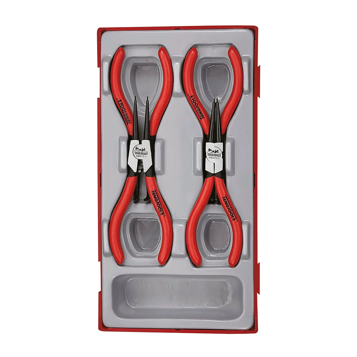 Teng Tools TT474-5 4 Piece Snap Ring Pliers Set - 12-25mm Internal on a white background