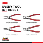 Teng Tools TT474-5E Circlip Plier Set PRO 12-25 mm TT1 4 Pieces, every tool in the set