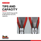 Teng Tools TT474-7 Circlip Plier Set 19-60 mm TT1 4 Pieces, 1.8 mm (0.07") tip and 19 to 60 mm (0.7 to 2.4") capacity