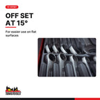 Teng Tools TT6010M Stubby Combination Spanner Set TT1 10 Pieces, for easier use on flat surfaces