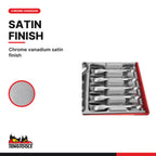 Teng Tools TT6010MRS Stubby Ratcheting Combination Spanner Set TT1 10 Pieces, chrome vanadium satin finish
