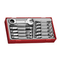 Teng Tools TT6010MRS Stubby Ratcheting Combination Spanner Set TT1 10 Pieces on a white background