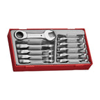Teng Tools TT6010MRS Stubby Ratcheting Combination Spanner Set TT1 10 Pieces on a white background