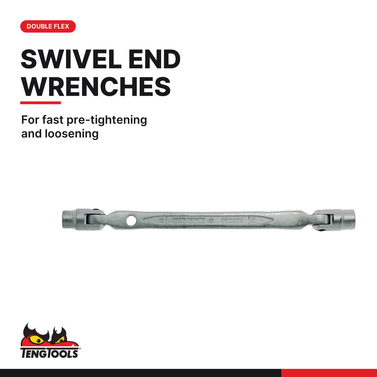 Teng Tools TT6506 Double Flex Wrench Set TT1 6 Pieces, for fast pre-tightening and loosening