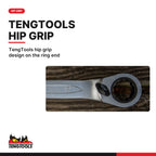 Teng Tools TT6508R Ratcheting Combination Spanner Set R TT1 8 Pieces, tengtools hip grip design on the ring end