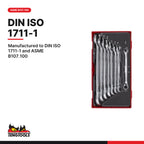 Teng Tools TT6508RAF Ratcheting Combination Spanner Set R AF TT1 8 Pieces, manufactured to din iso 1711-1 and asme b107.100