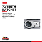 Teng Tools TT6508RF Ratcheting Combination Spanner Set RF TT1 8 Pieces, 72 teeth ratchet spanners giving a 5° increment betwe