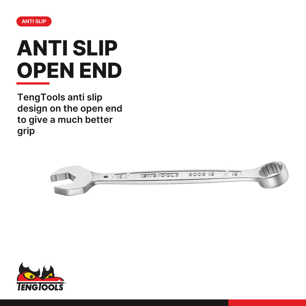 Teng Tools TT8012 Combination Spanner Set Anti Slip TT1 12 Pieces, tengtools anti slip design on the open end to give a much 