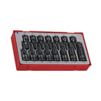Teng Tools TT9015HX 3/8" & 1/2" Hex Impact Socket Set DIN TT1 15 Pieces on a white background