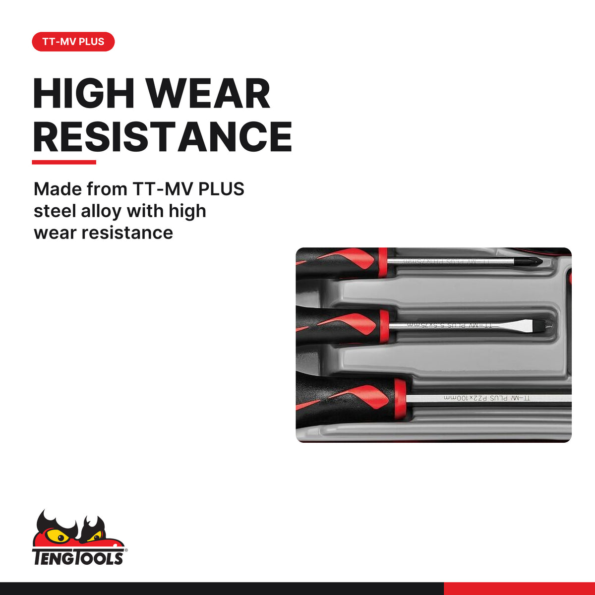 Teng Tools TT905N Screwdriver set with magnetic charger TT1 5 pieces, made from tt-mv plus steel alloy with high wear resista