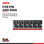 Teng Tools TT9212TX 1/2" TX Impact Socket Set DIN TT1 12 Pieces, din standard design for use with a retaining pin and ring