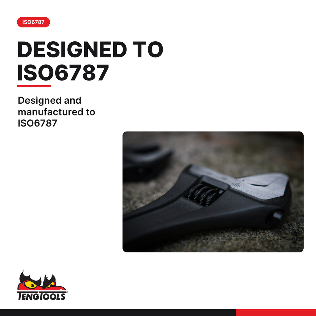 Teng Tools TTADJ04 Adjustable Wrench Set TT1 4 Pieces, designed and manufactured to iso6787