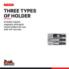 Teng Tools TTADP17 17 Piece Mixed Drive Socket and Hex Bit Adapter and, includes regular, magnetic and quick chuck holders