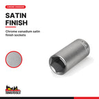 Teng Tools TTAF32 1/4" & 3/8" Socket Set AF 6 pt TT1 32 Pieces, chrome vanadium satin finish sockets