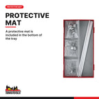 Teng Tools TTALU 32 Piece Aluminum Rail and Socket Clip Tool Set, A protective mat is included in the bottom of the tray