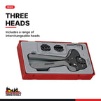 Teng Tools TTCP04 Crimping Plier Set TT1 4 Pieces, includes a range of interchangeable heads
