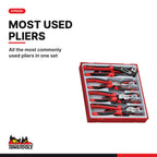 Teng Tools TTD441-T 8-Piece Pliers Set with TPR Grip Handles — CrMo, all the most commonly used pliers in one set